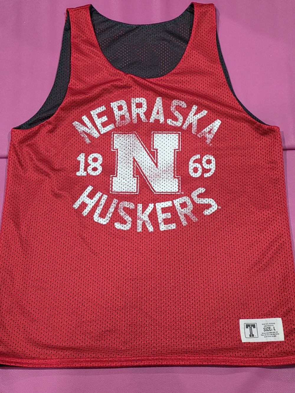 Nebraska Cornhuskers Reversible Mesh Basketball Practice Jersey Tank - Size L